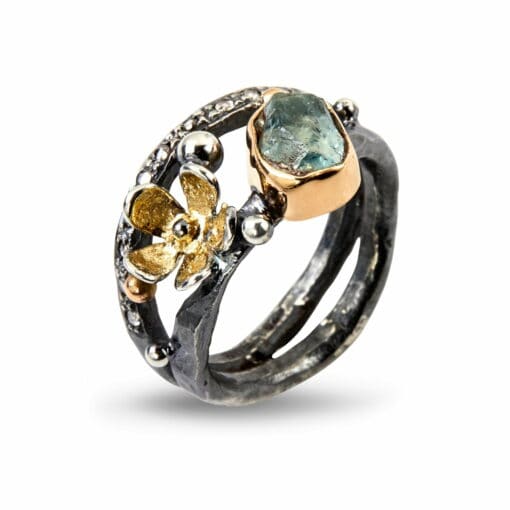 Dubeca Aqua Flower Ring