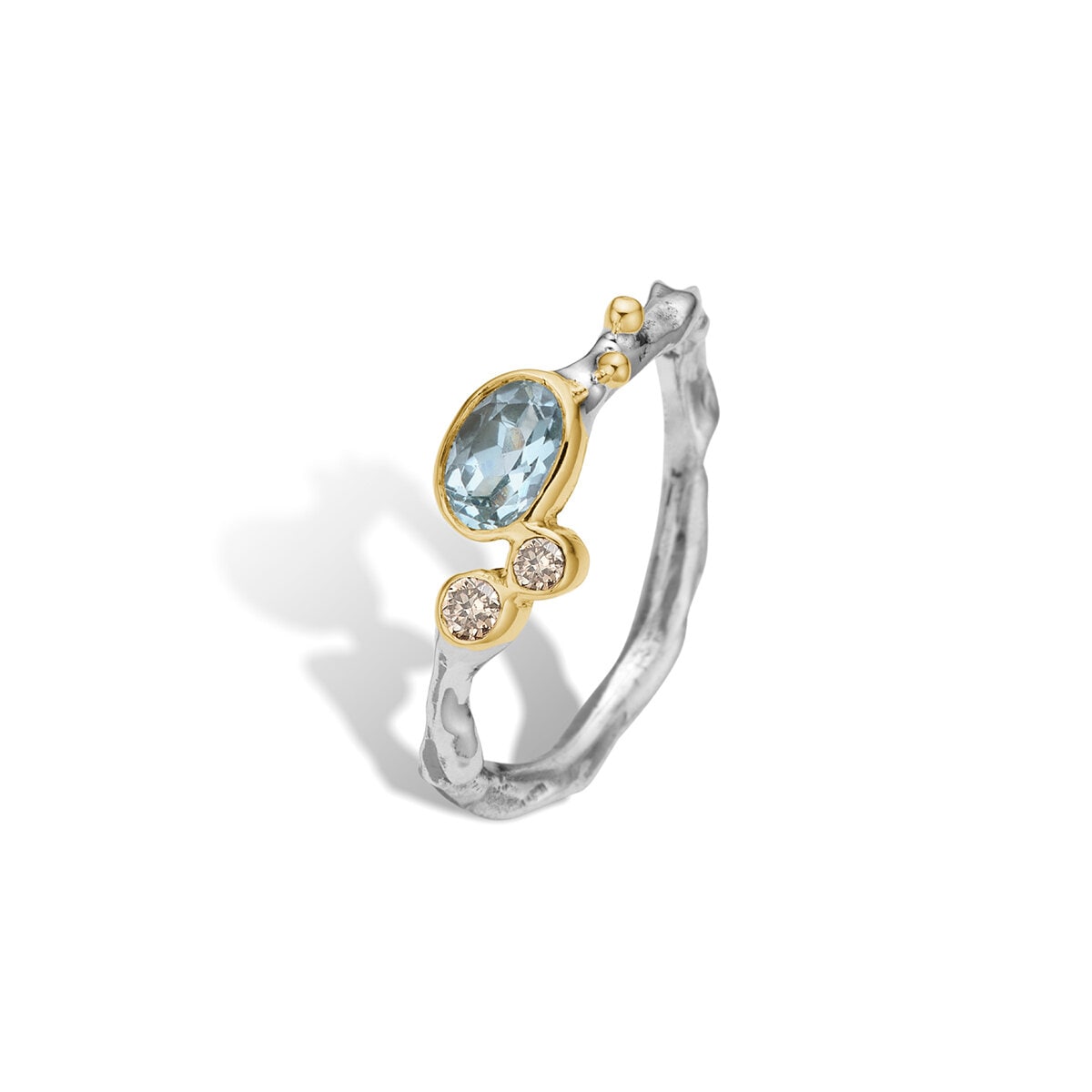 Grace Single Blue Aqua Faceted Ring