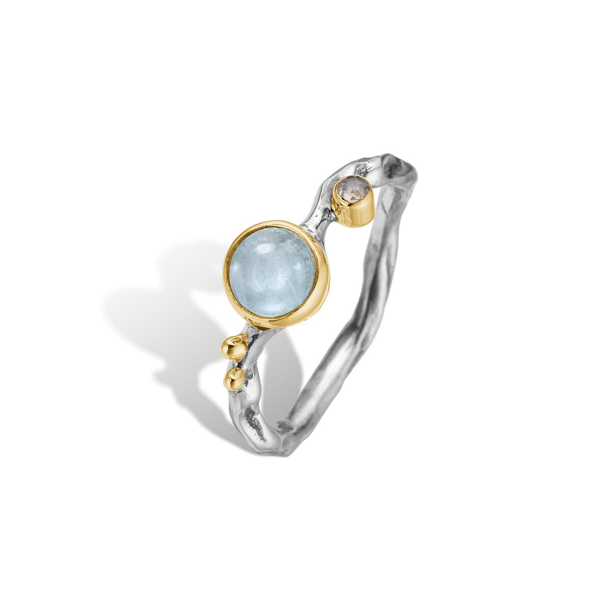 Grace Single Blue Aqua Cabochon Ring