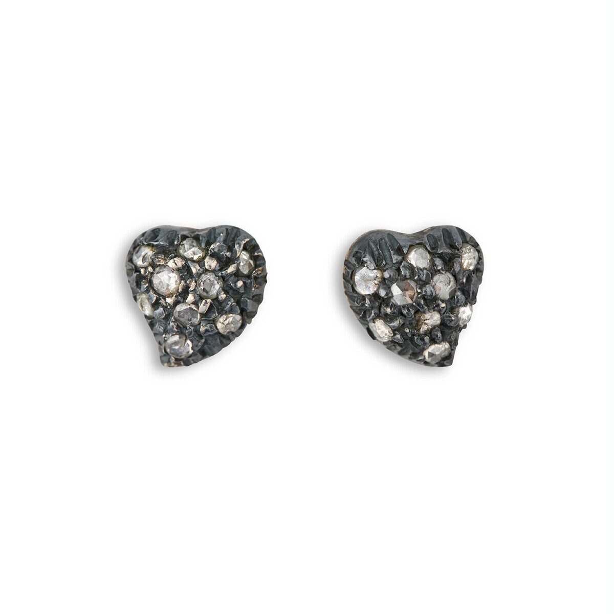 Earstickers Victoria Rose Heart Pave