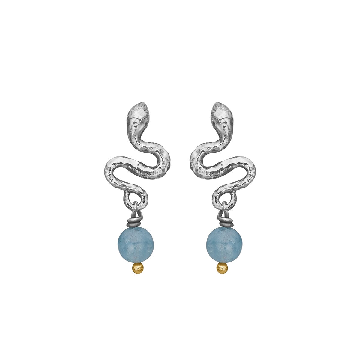 Serpent silver aqua örhängen