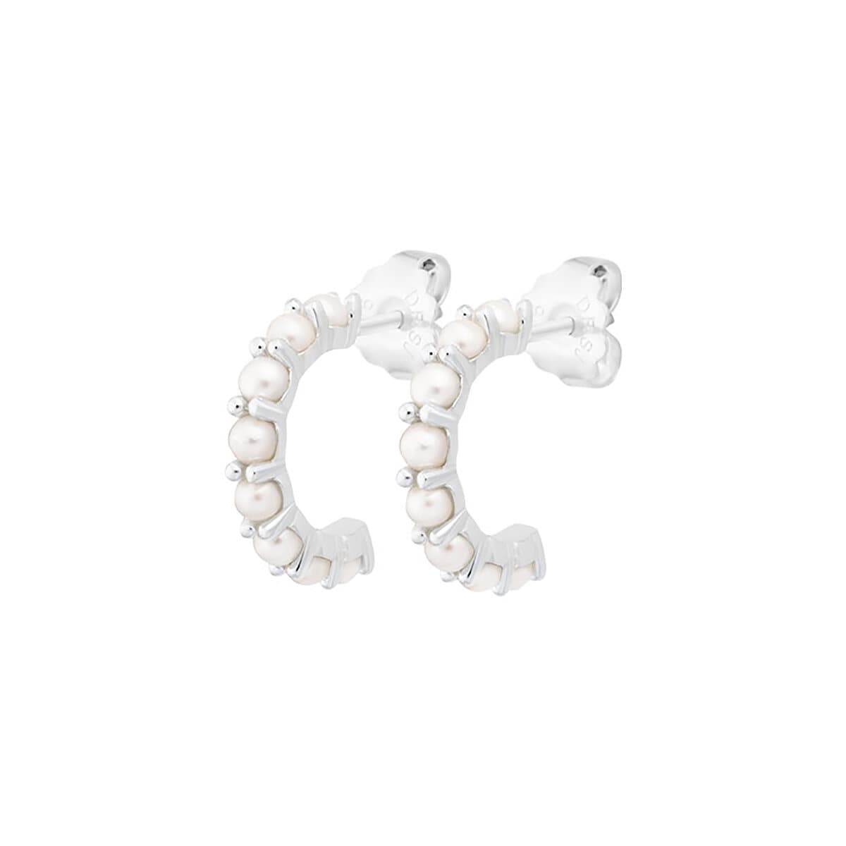 Petite Star pearl hoops