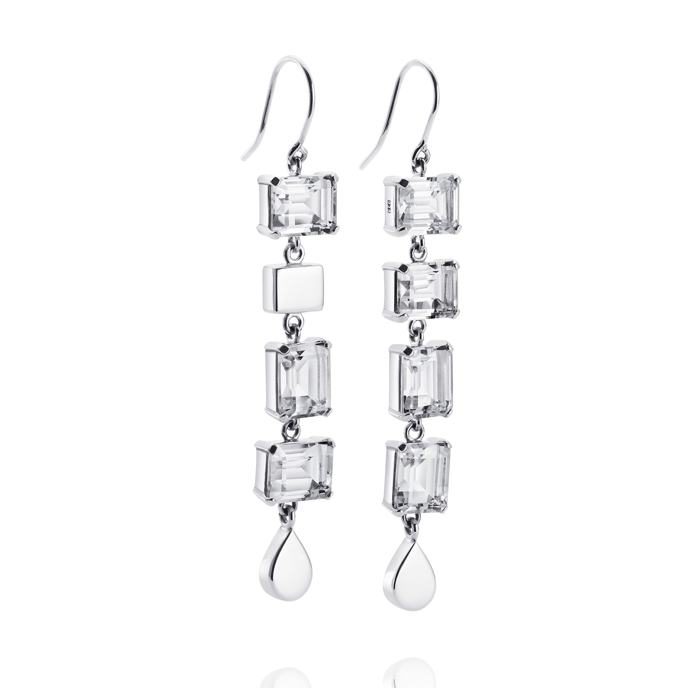 Crystal fall earrings - clear
