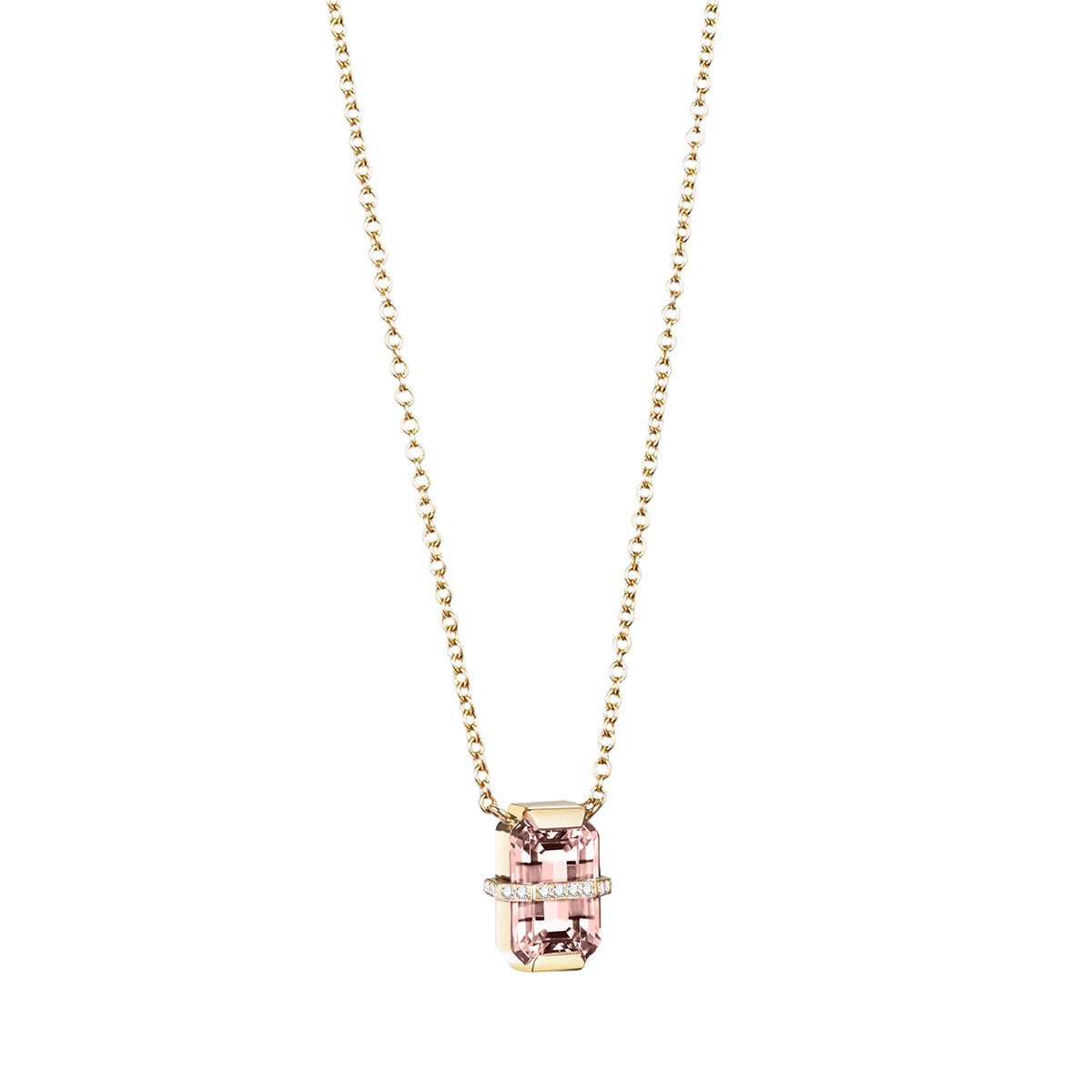 Little bend over necklace - morganite