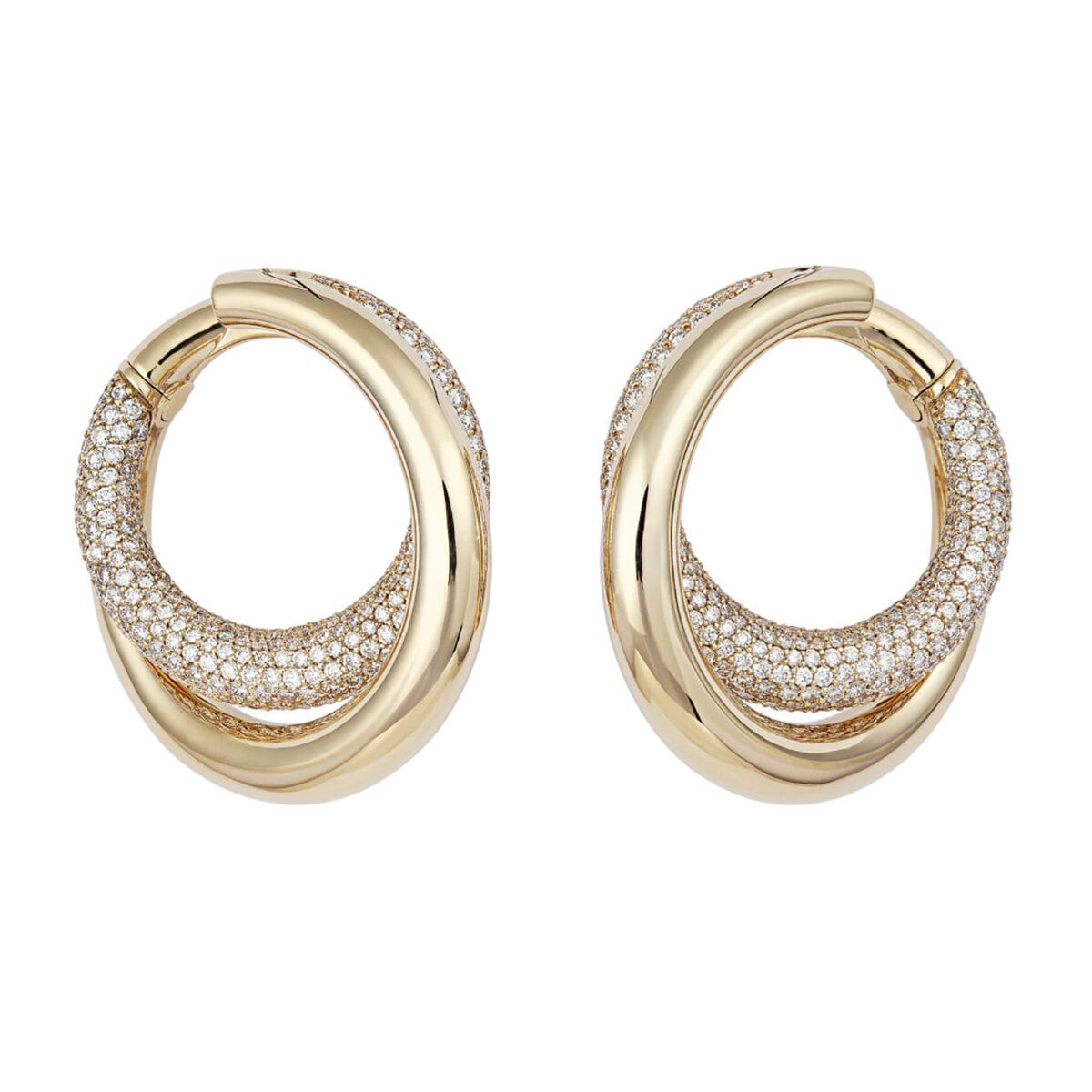 Infinity Loop Earrings Half Pavé