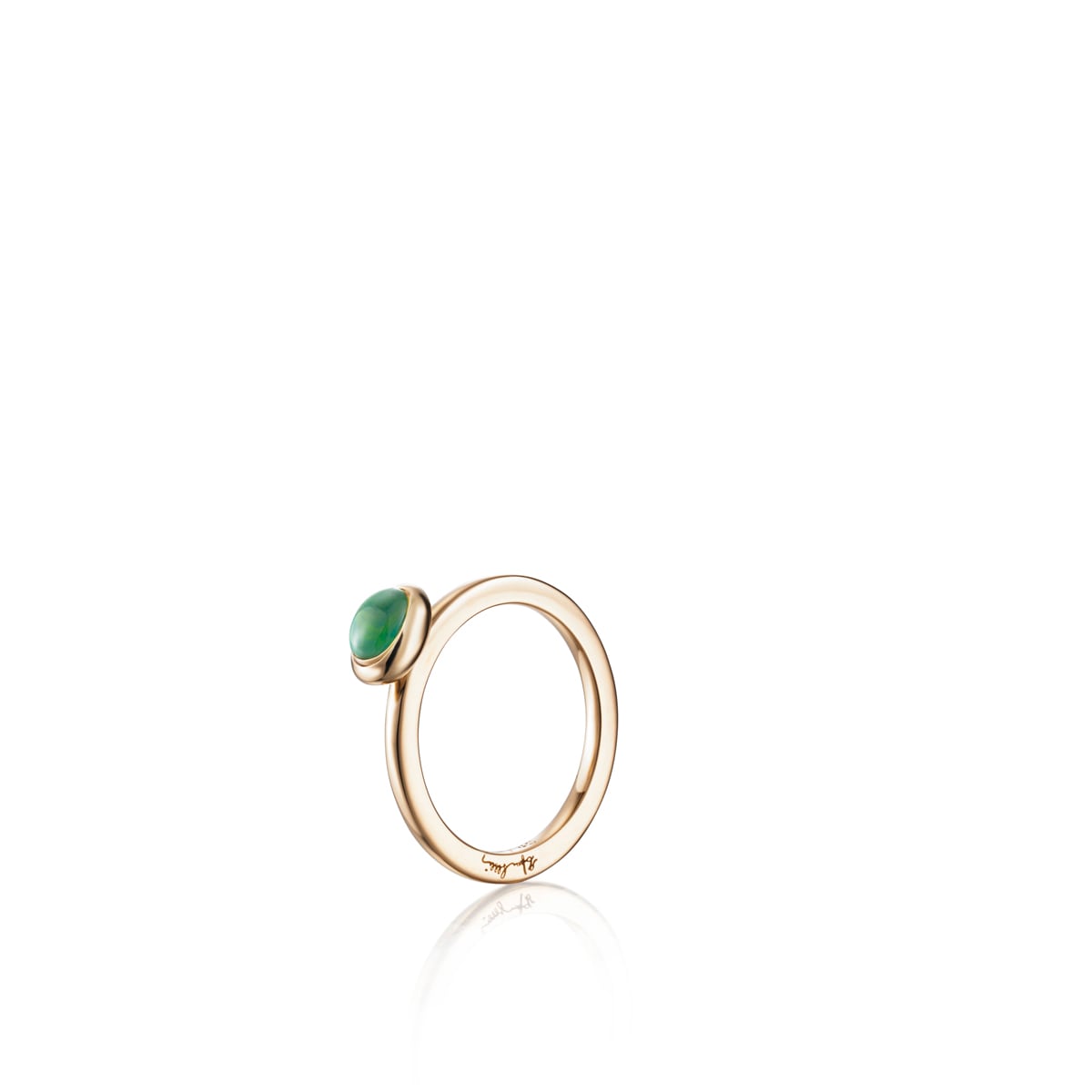 Love Bead Ring Green Agate 13-101-01450(1)