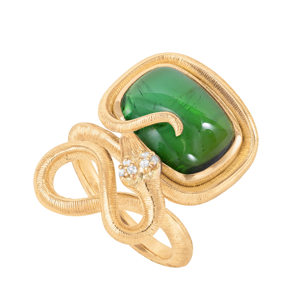 Ole_Lynggaard_A2790-401_Snakes_Ring_in_gold_with_green_tourmaline_and_diamonds_hos_Jarl_Sandin