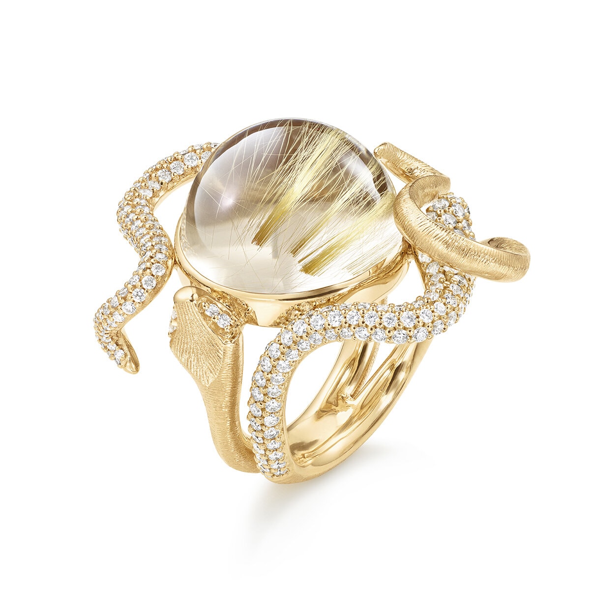 Snakes ring pavé