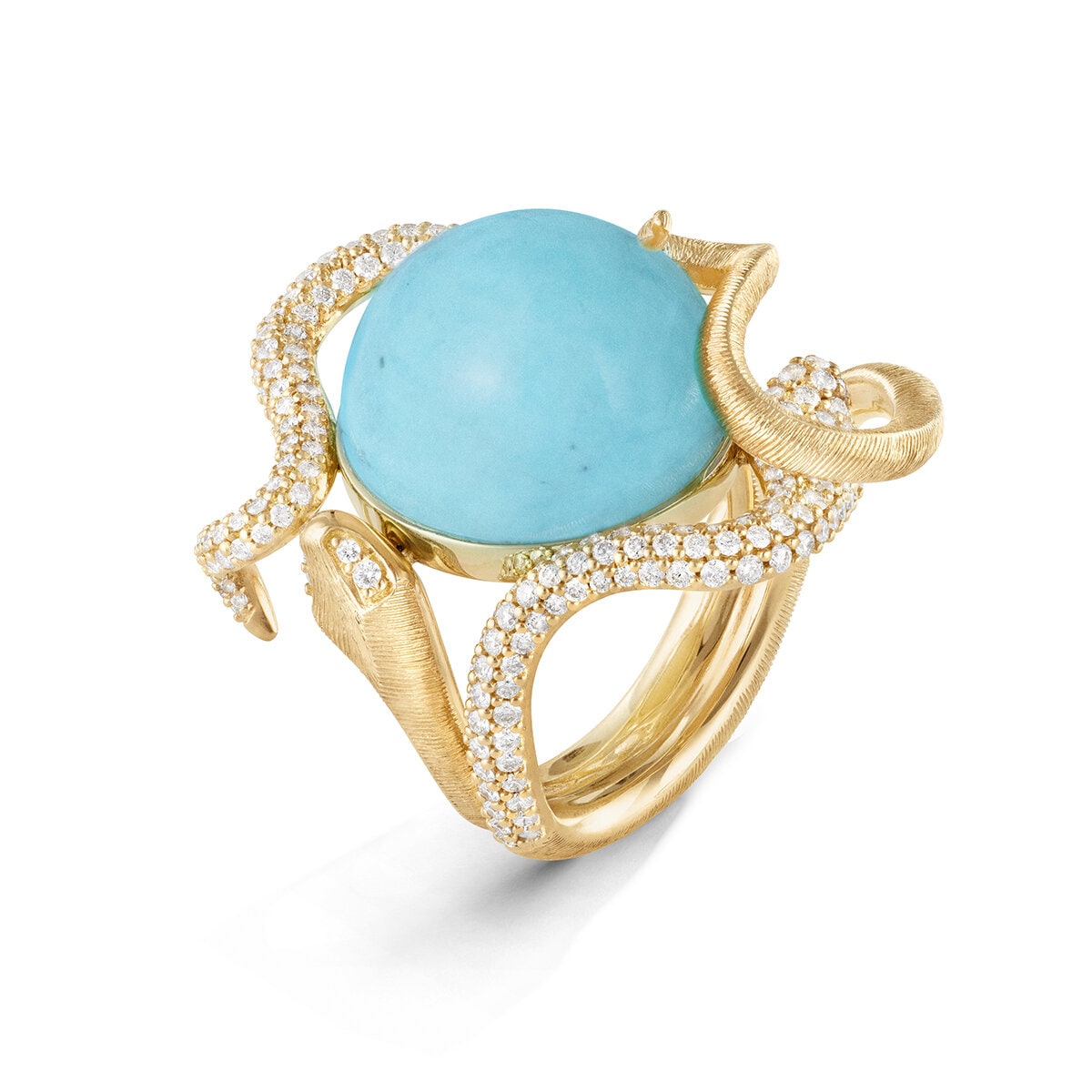 Snakes ring pavé