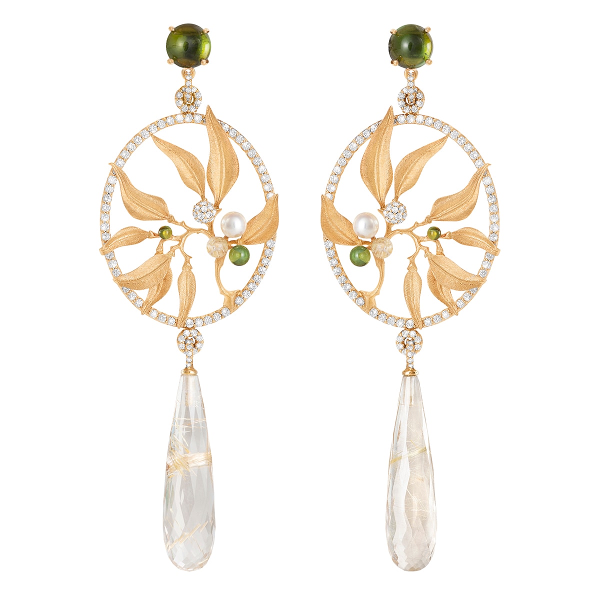 Ole_Lynggaard_A3086-402_Dream_Catchers_Earrings_Pearl_Rutile_Green_Tourmaline_V1_hos_Jarl_Sandin